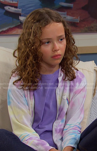 Rachel’s tie dye zip hoodie on Days of our Lives