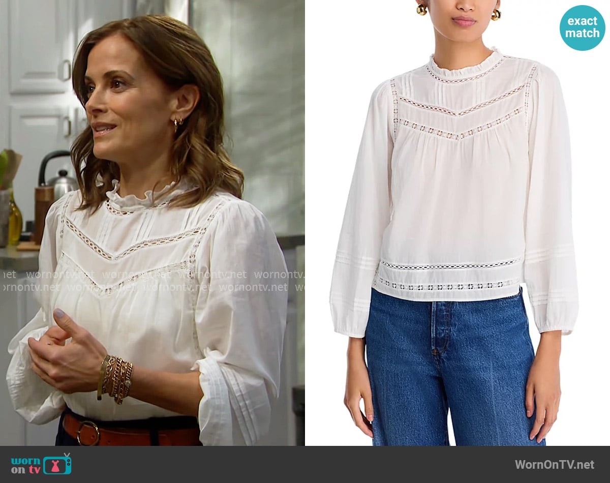 Rails Reya Blouse worn by Taylor Hayes (Rebecca Budig) on The Bold and the Beautiful