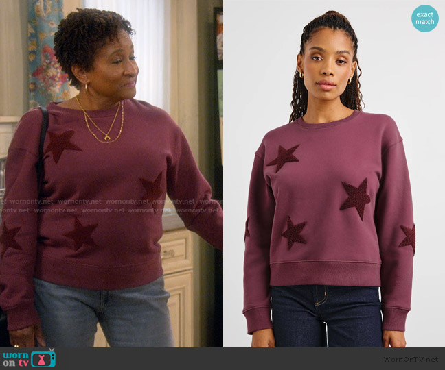 Rails Sonia sweatshirt worn by Lucretia Turner (Wanda Sykes) on The Upshaws