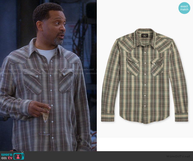 Ralph Lauren Plaid-check cotton shirt worn by Bernard Upshaw (Mike Epps) on The Upshaws