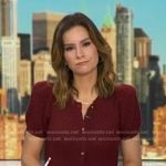 Rebecca’s red puff sleeve cardigan on Good Morning America