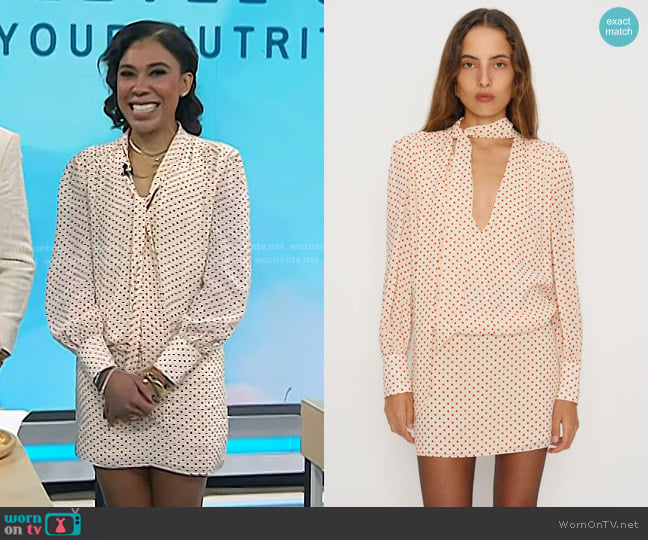Reformation Marcie Dress in Marilyn Dot worn by Vanessa Rissetto on Today
