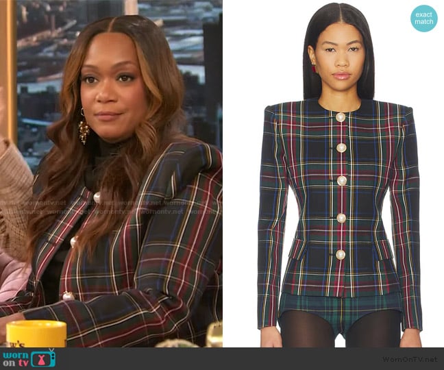 Retrofete Rora Jacket worn by Sunny Anderson on The Drew Barrymore Show