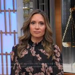 Rhiannon’s black and pink floral print dress on Good Morning America