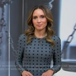Rhiannon’s blue polka dot print mesh dress on Good Morning America