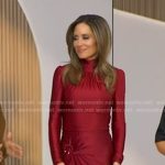 Rhiannon’s red satin top and skirt on Good Morning America