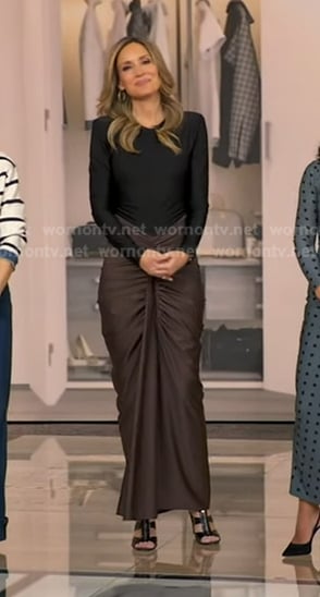 Rhiannon’s black and brown maxi dress on Good Morning America