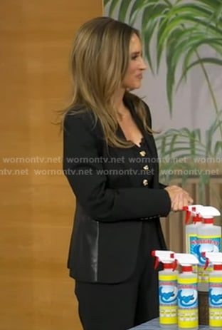 Rhiannon’s black leather panel blazer on Good Morning America