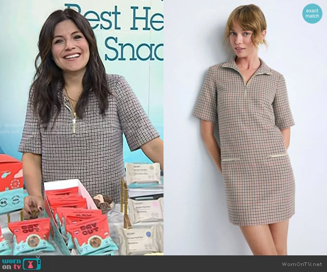 Rosetta Getty Plaid Zipper Mini Dress worn by Adrianna Barrionuevo Brach on Today