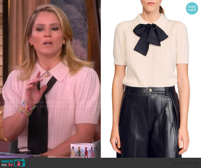 Sandro Polo-neck knit sweater worn by Sara Haines on The View