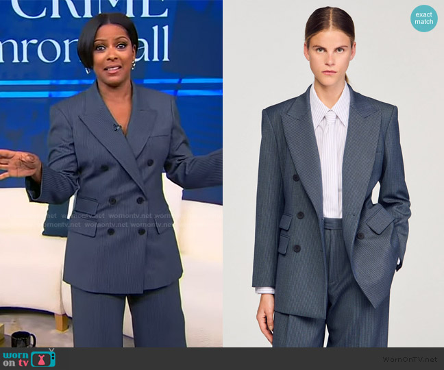 Sandro Striped Tailored Jacket worn by Tamron Hall on Tamron Hall Show
