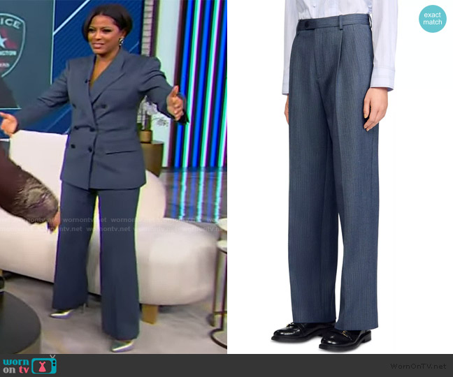 Sandro Striped Trousers worn by Tamron Hall on Tamron Hall Show