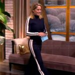 Sara’s black sleeve stripe jacket and pants on The View
