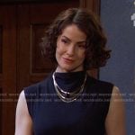 Sarah’s black crop top and floral skirt on Days of our Lives