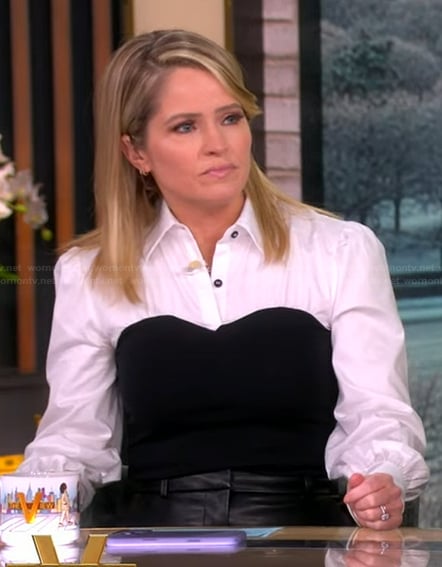 Sara’s colorblock bustier top on The View