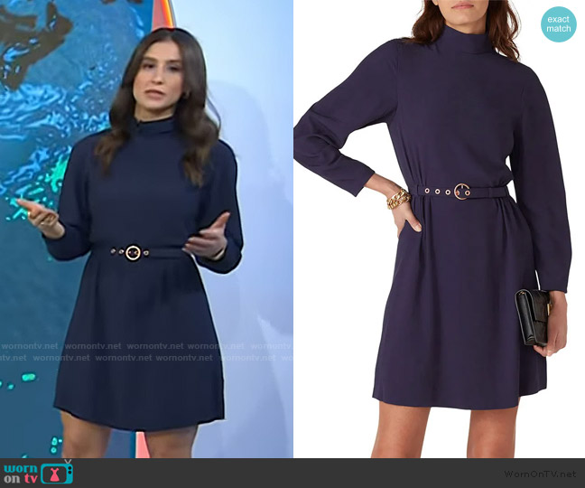 See by Chloé Purple Mock Neck Dress worn by Angie Lassman on Today