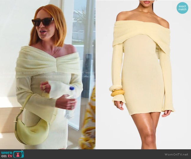 Seroya Xen Knit Mini Dress in Pastel Yellow worn by Whitney Rose on The Real Housewives of Salt Lake City