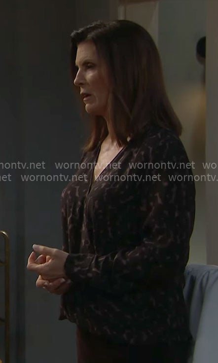Sheila’s animal print cross front blouse on The Bold and the Beautiful
