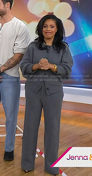 Sheinelle’s grey knit cardigan and pants on Today