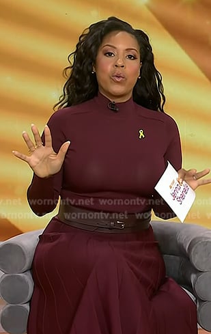 Sheinelle’s red belted knit dress on Today