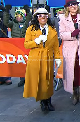 Sheinelle’s yellow belted trench coat on Today