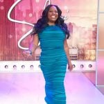 Sherri’s blue turtleneck layered dress on Sherri