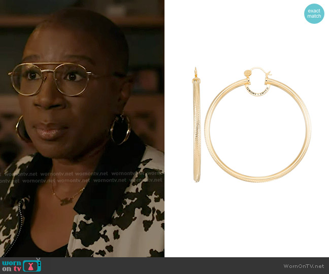 Simone I. Smith Brilliance Hoops - Extra Large worn by Henrietta Wilson (Aisha Hinds) on 9-1-1