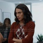 Simone’s plaid dress and red cardigan on 9-1-1