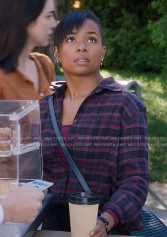 Simone’s purple plaid shirt on Greys Anatomy