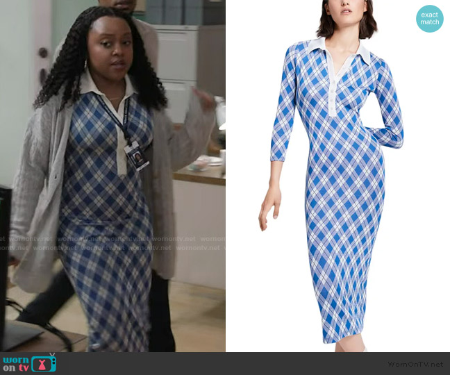 Smythe Argyle Polo Body-Con Midi Dress worn by Janine Teagues (Quinta Brunson) on Abbott Elementary