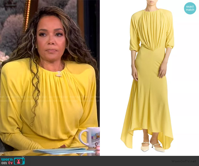 Stella McCartney Gathered Long Sleeve Jersey Midi Dress worn by Sunny Hostin on The View