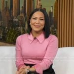 Stephanie’s pink collared sweater on Good Morning America