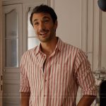 Marcello’s red stripe shirt on Emily in Paris