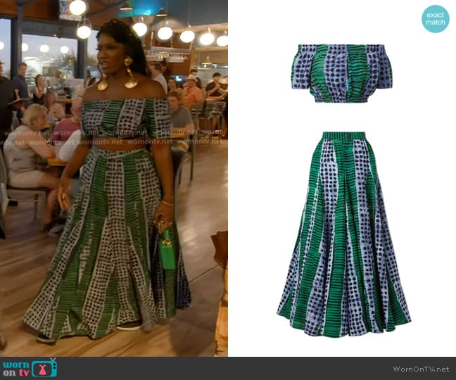 Studio 189 Cotton Off The Shoulder Crop Top worn by Bozoma Saint John on The Real Housewives of Beverly Hills