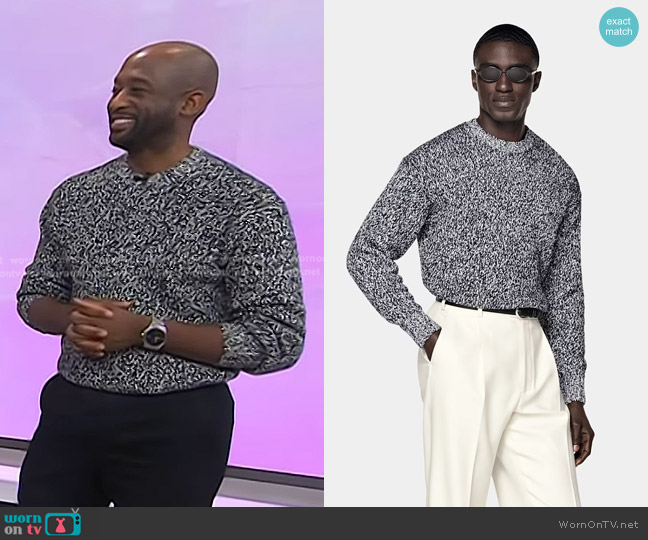 Suitsupply Mouliné Crewneck Sweater worn by Mikel Welch on Today