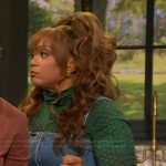 Sunny Anderson’s printed top and denim dress on The Drew Barrymore Show