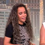 Sunny’s black lace peplum top on The View