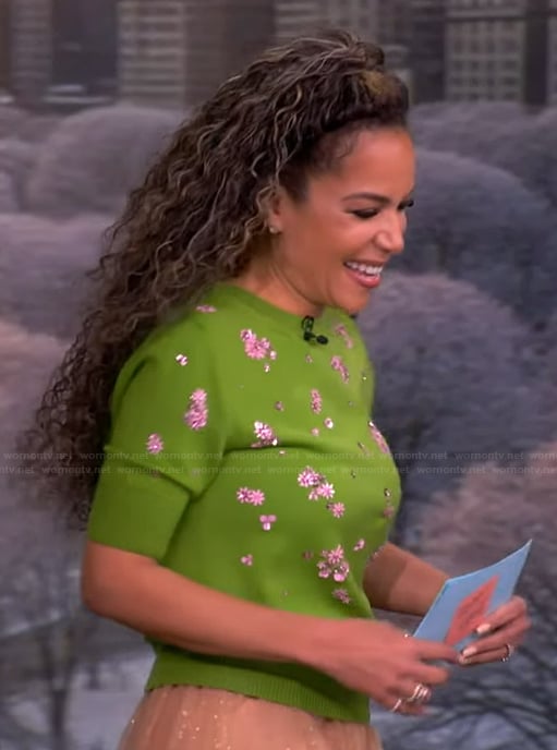 Sunny’s green floral top on The View