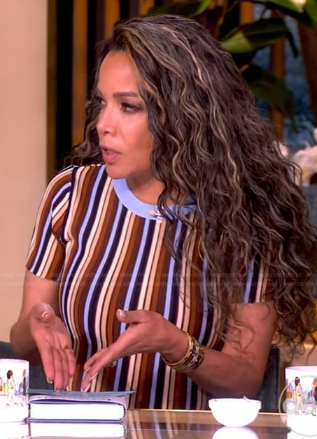 Sunny’s striped top and skirt on The View