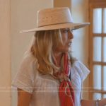 Sutton’s white eyelet short sleeve top on The Real Housewives of Beverly Hills