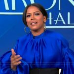Tamron’s blue balloon sleeve blouse on Tamron Hall Show