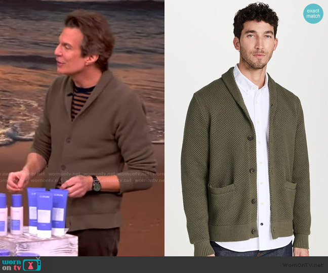Taylor Stitch Crawford Cardigan worn by Adam Glassman on The View