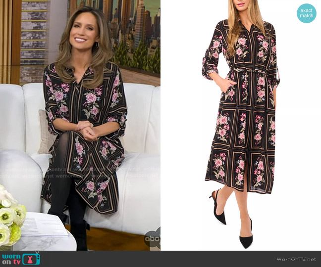 Ted Baker Mina Midi Shirtdress in Rich Black worn by Rhiannon Ally on Good Morning America