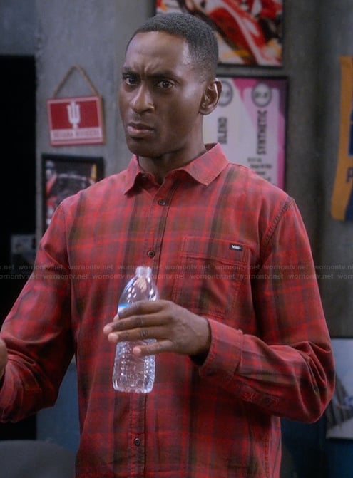 Tony’s red plaid shirt on The Upshaws