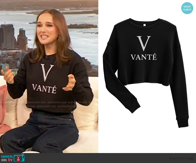 Vante Cropped Vante Sweatshirt worn by Natalie Portman on The Drew Barrymore Show