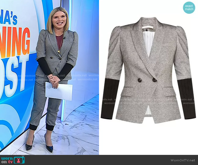 Veronica Beard Bayard Dickey Colorblock Jacket worn by Jenna Bush Hager on Today
