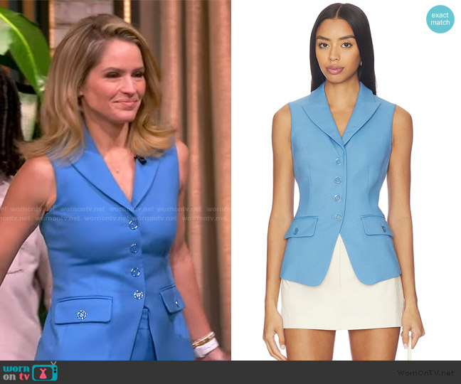 Veronica Beard Benny Tailored Vest worn by Sara Haines on The View