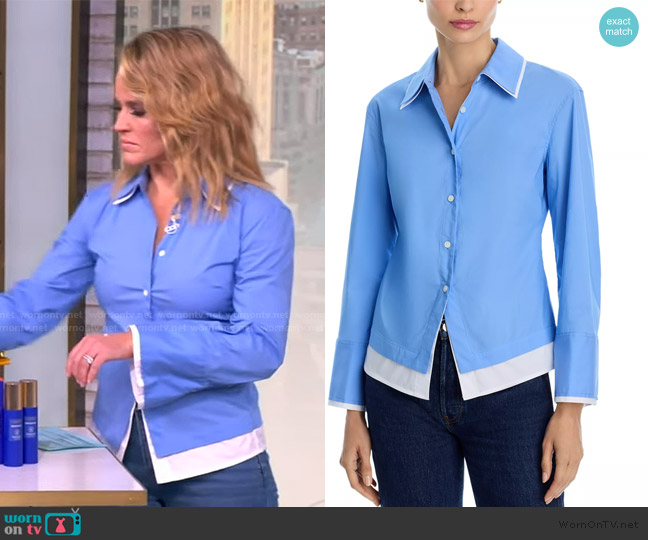 Veronica Beard Bonnie Layered Look Shirt worn by Sara Haines on The View