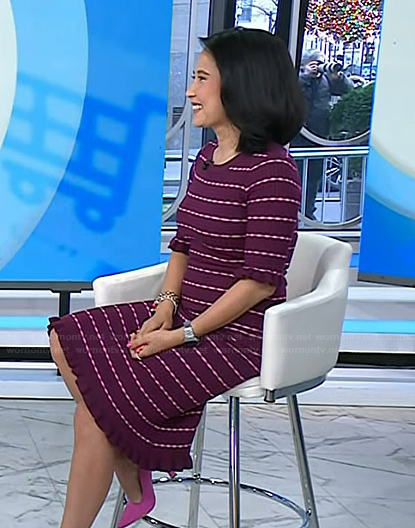 Vicky’s red striped knit dress on Today