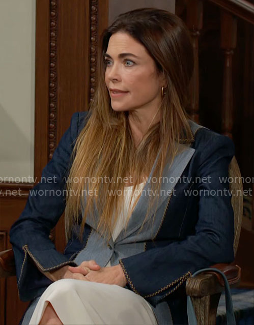 Victoria’s two-tone denim blazer on The Young and the Restless